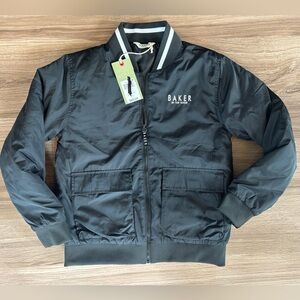 Baker By Ted Baker Boys Full Zip Bomber Jacket Black Size 10 Years NWT